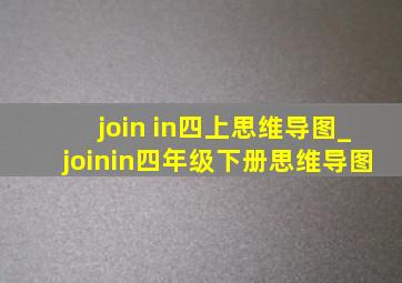 join in四上思维导图_joinin四年级下册思维导图